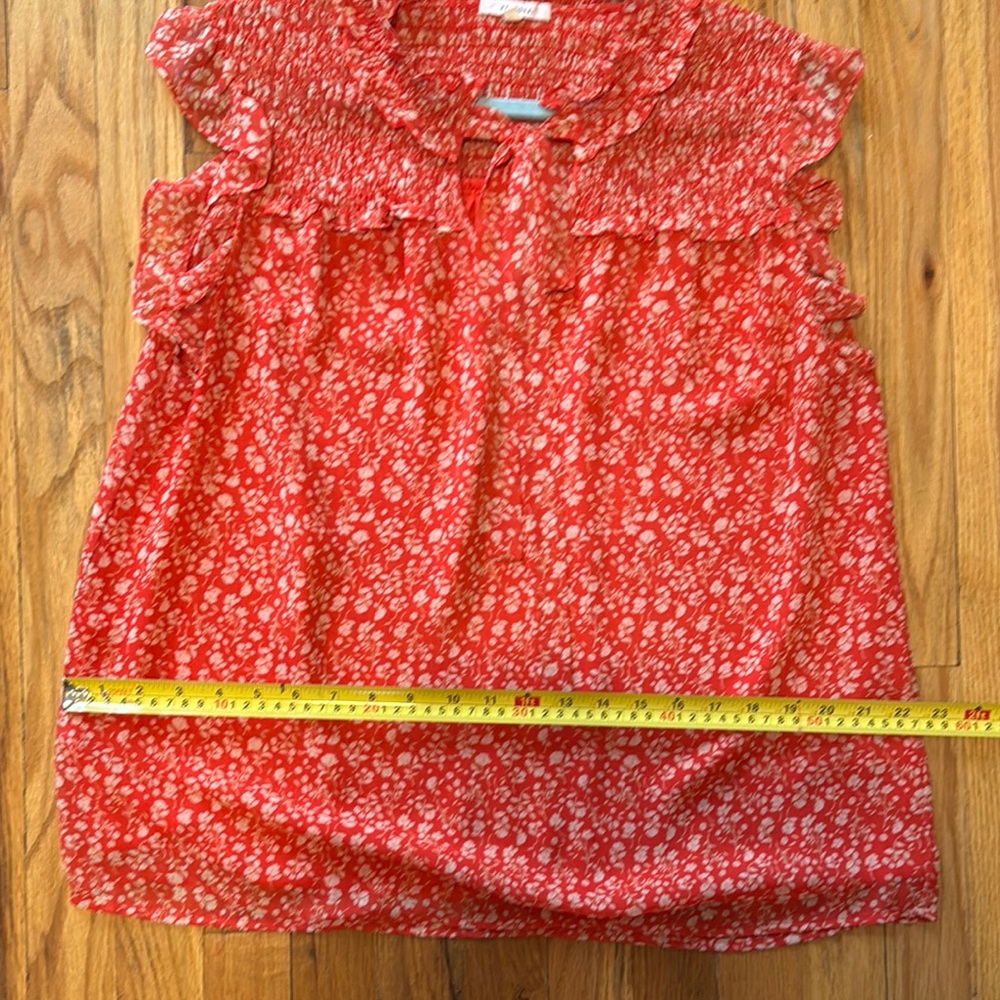 Anthropologie Pleione ruffled babydoll blouse sz M, breezy, cool, flowy - Picture 13 of 14